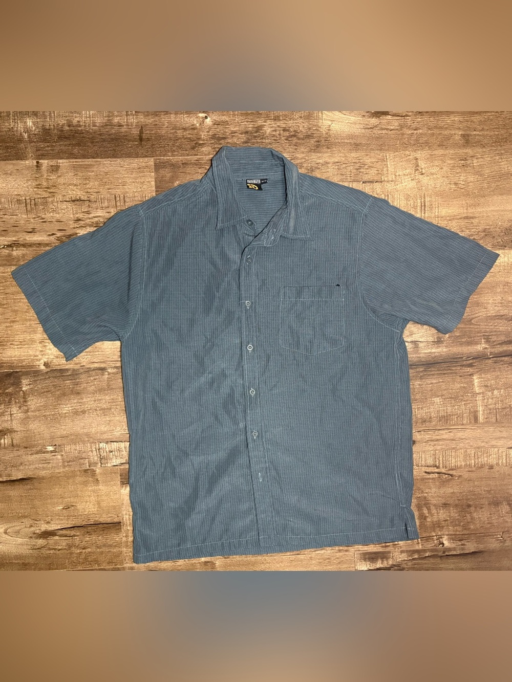 Men's Short-Sleeve Button-Down Shirt in Slate Blue